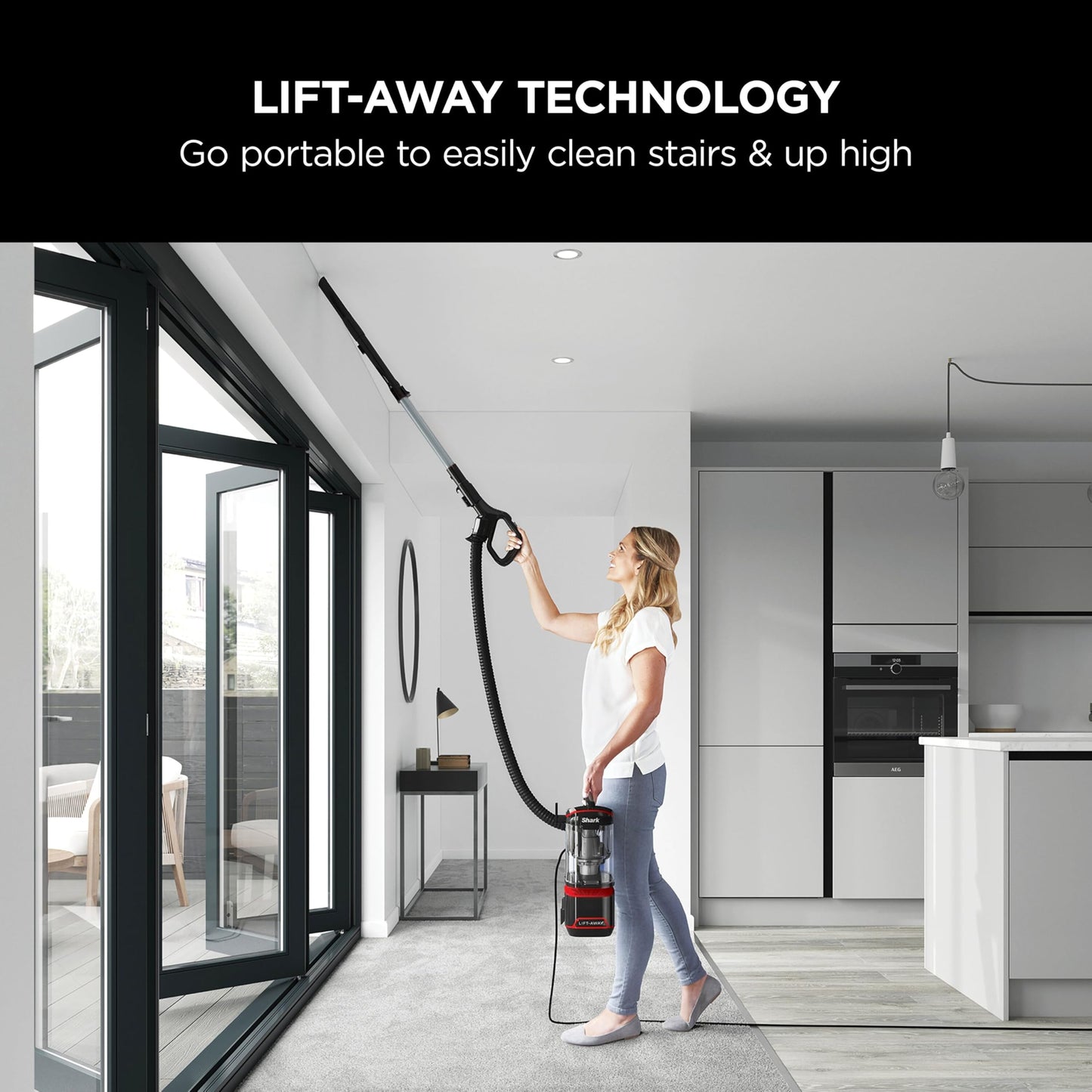 Shark Lift Away True Pet NV602UKT Upright Vacuum Cleaner, Red/Black